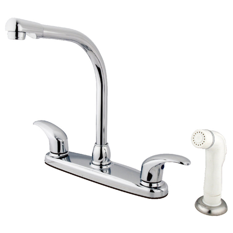 Victorian Centerset Double Handle Kitchen Faucet with Side Spray