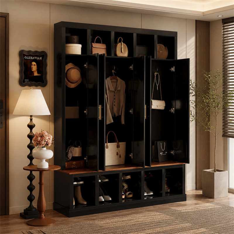 Armoire de rangement Farmhouse, Noir