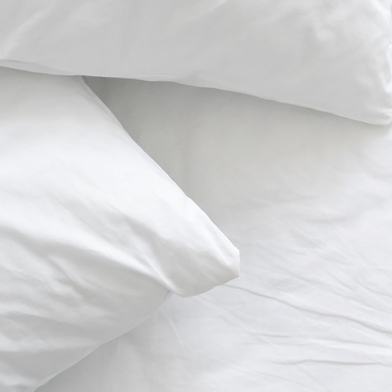 Ensemble de draps en rayonne de bambou 6 pièces , Ensemble de draps pour très grand lit californien, Blanc