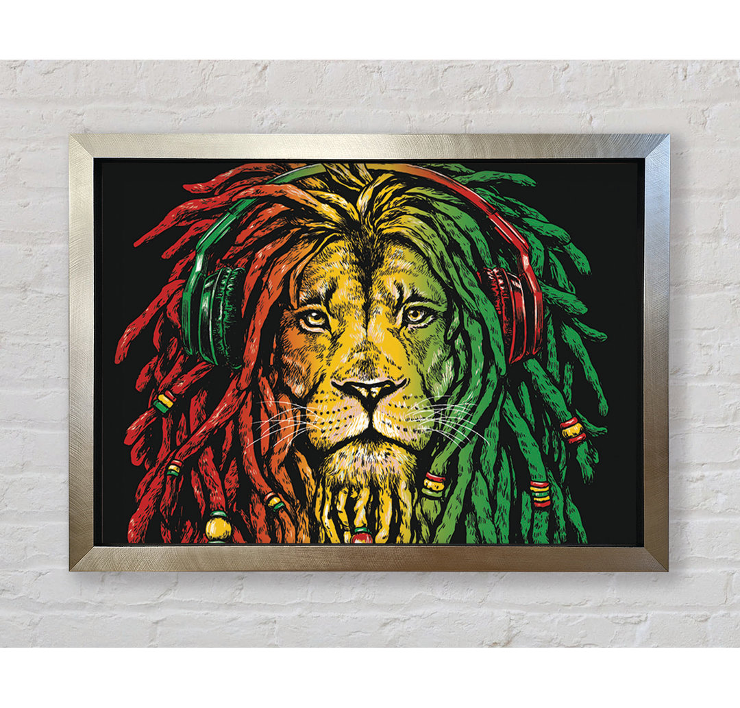 Rasta Lion - Einzelner Bilderrahmen Kunstdrucke