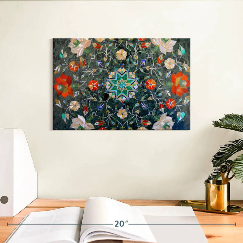 Fleur mosaïque Kerner, H 8 po x l 12 po