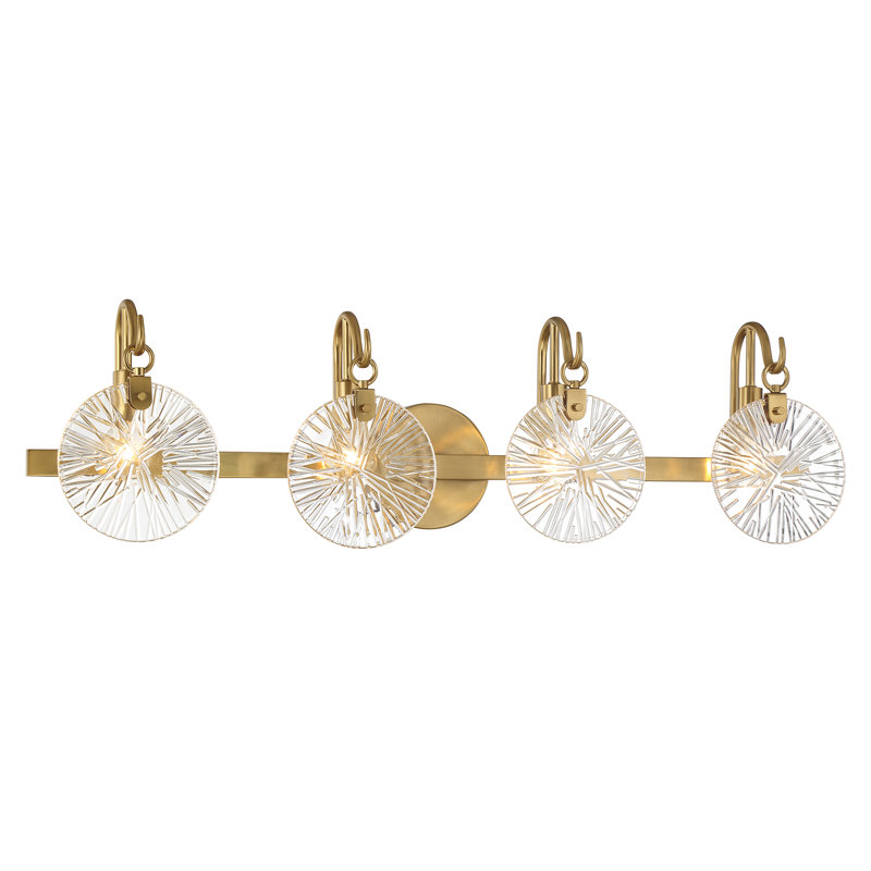Kaelana 3-Light Vanity Light in Warm Brass, Warm Brass, 9" H x 24" W x 24" D, 3 Lights