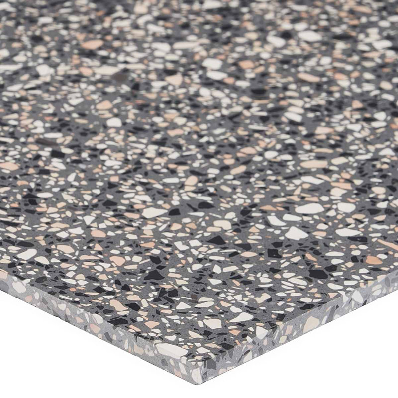 Terrazzo Italy 24x24 Honed Terrazzo Tile, Dolce Mora Gray
