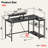Aurora LED Gaming Desk with Power Outlet, L-Shaped Work Desk with Monitor Stand-796598973