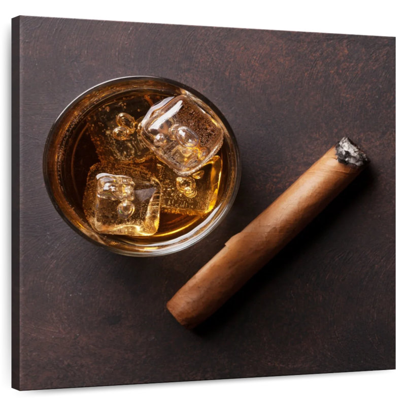 Yarlin Iced Whiskey And Cigar, 20" H x 20" W
