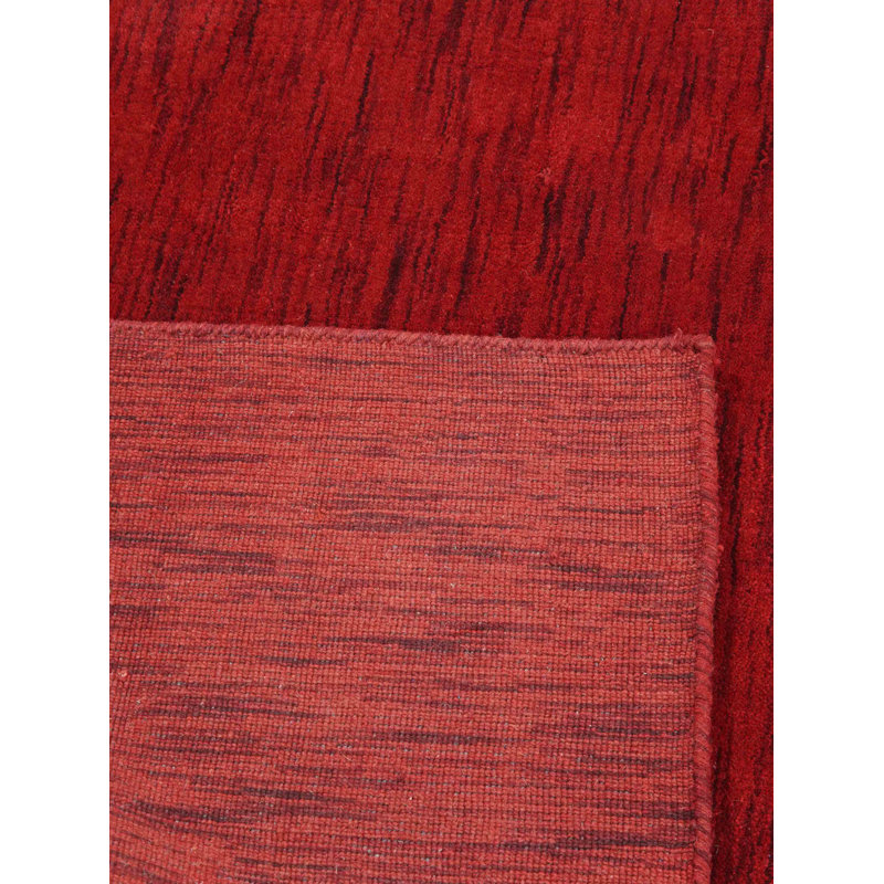 Kenshawn Hand Knotted Loom Wool Eco-Friendly Area Rugs - Rectangle, Red Color, Contemporary Modern Design, High Pile Thick Handmade Anti Skid Area Rugs for Living Room, Bed Room