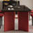 Modern Rectangular Red And Black Dining Table Set-112775417-112775419