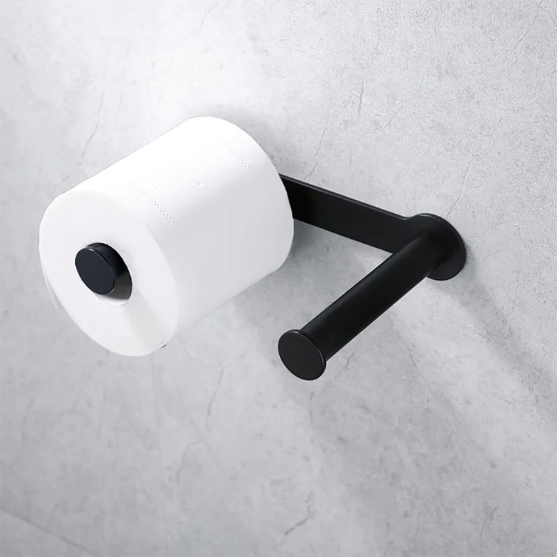 Porte-papier hygiénique mural double, Noir mat