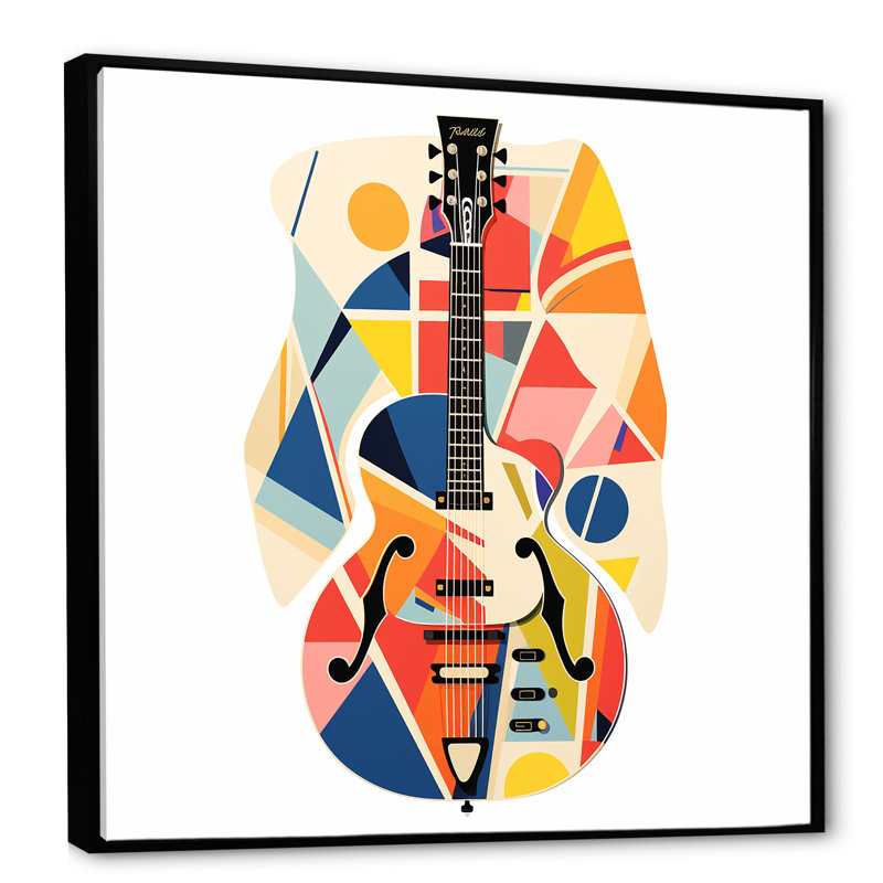 Funky Guite Muse - fruits, art mural, Cadre flottant noir, H 16 po x l 16 po x P 1 po