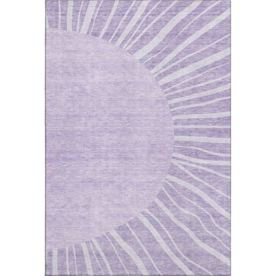 Premium Machine Washable Prisco Lavender Rug