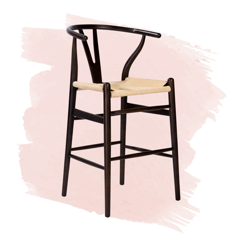 Fairbanks Solid Wood Bar/Counter Stool, Counter Stool (25.6" Seat Height), Walnut, Natural
