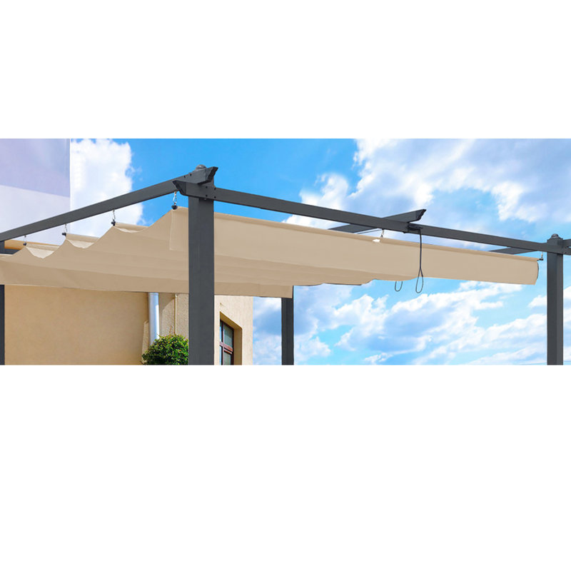 Auvent de remplacement pour pergola extérieure de 13 pi x 10 pi - Kaki gardé, hydrofuge, assemblage facile, résistance à l'abri du soleil, matériau de l'eau, méthode d'installation facile