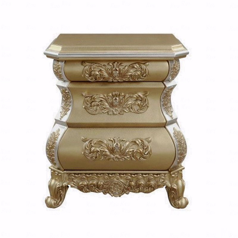 Table de chevet en résine à 3 tiroirs