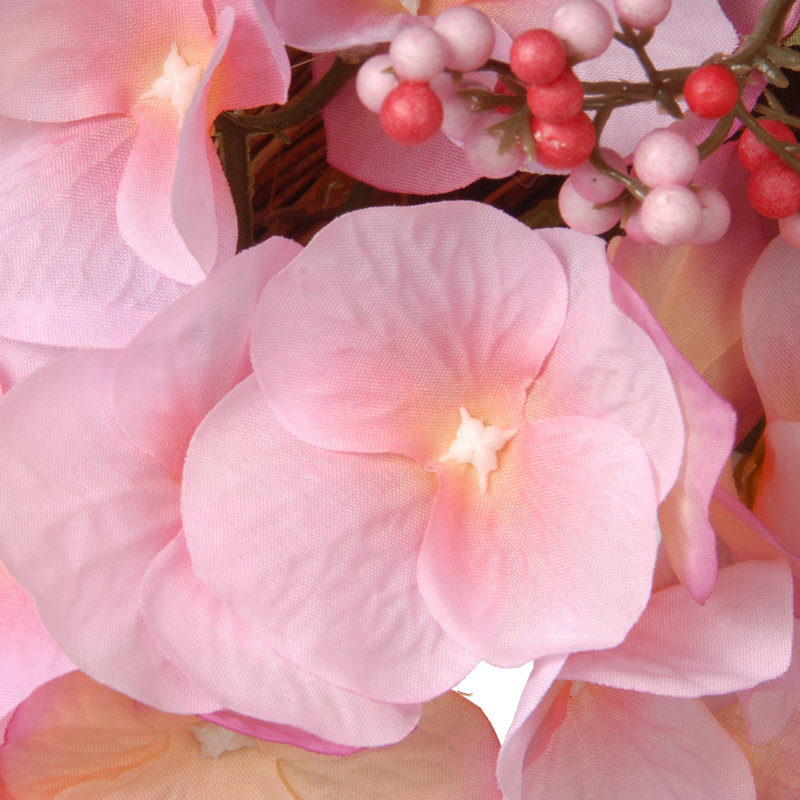 24" Pink Hydrangea Wreath