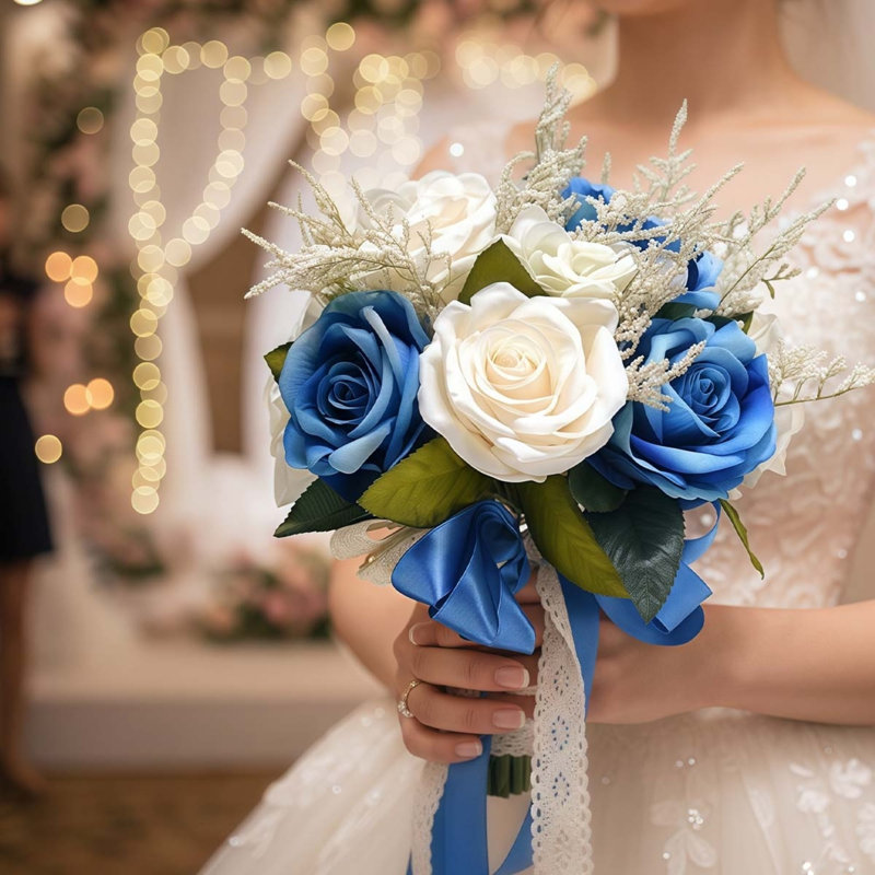 Bouquet de mariage, Bleu