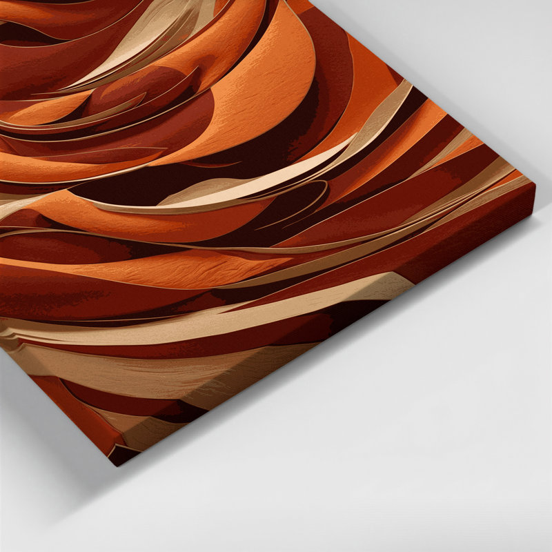Paysage abstrait, art mural sur toile brune 14, H 14 po x l 11 po