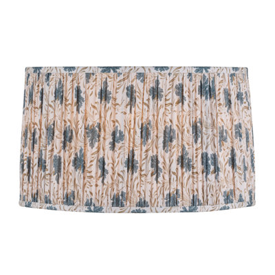 Gathered Printed Drum Lamp Shade