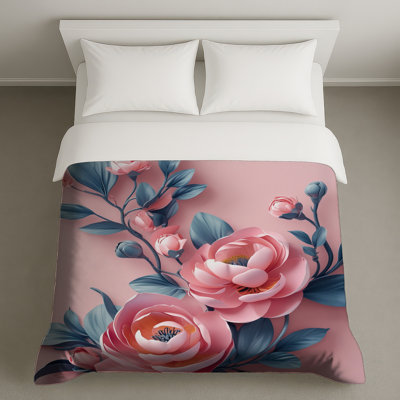 Housses de couette fleurs de pivoines roses