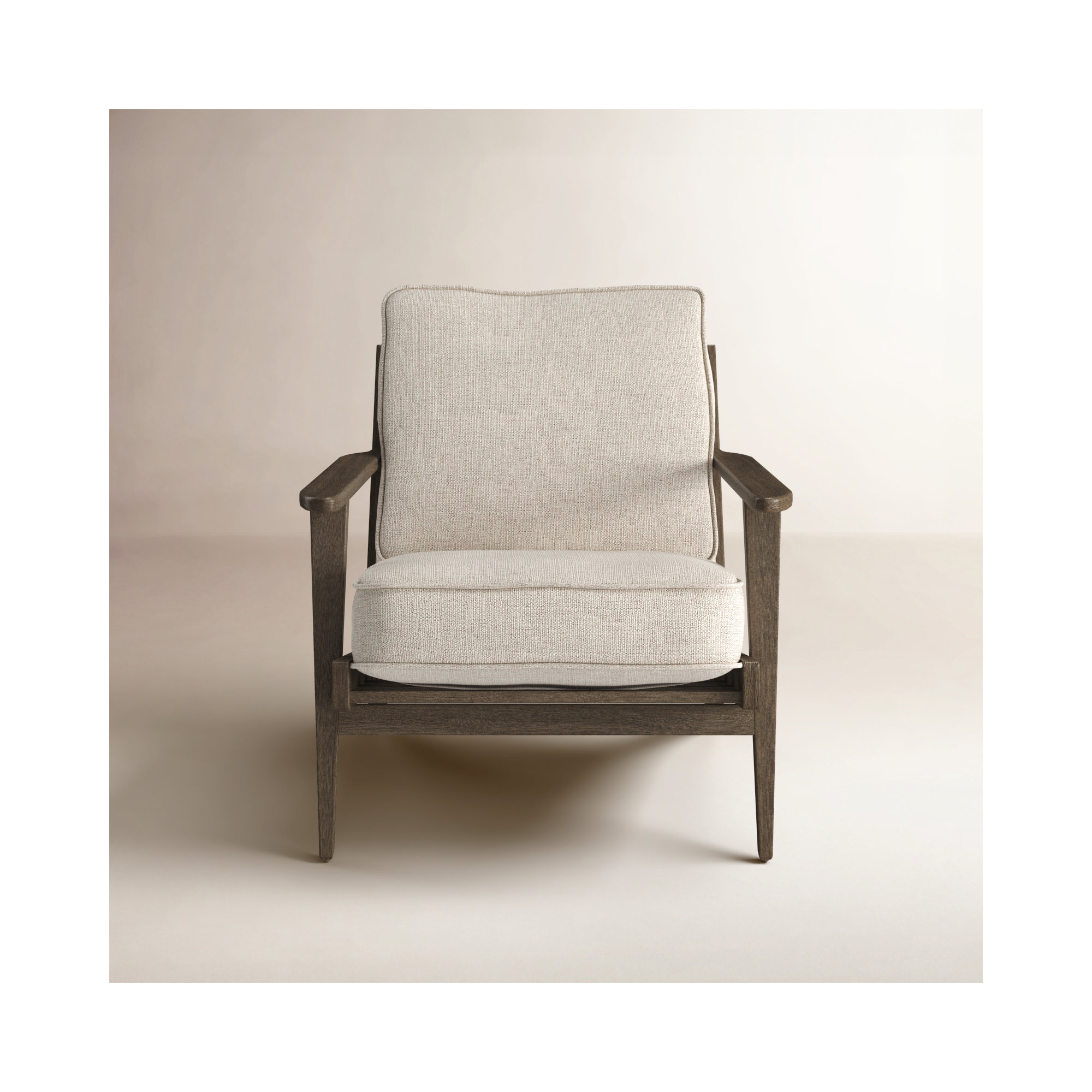 Roxy Upholstered Armchair, Ivory Cotton Blend
