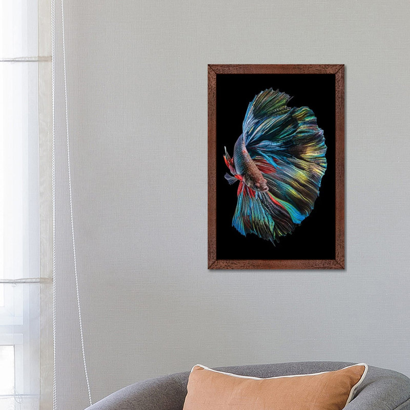 The Betta Fish by Andi Halil - Print on Canvas, 101.6 cm H x 66.04 cm W, Brown Floater Framed