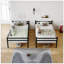 Lit superposé avec échelle et lit superposé en métal à garde-corps haut, espace de rangement, silencieux, simple au-dessus de simple,