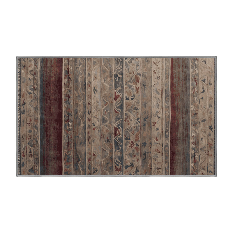 Machine Washable Gray Area Rug, Runner 2' x 4'