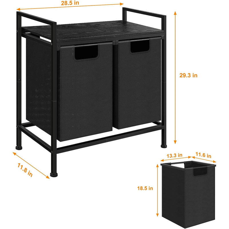 Laundry Sorter with Handles, Black