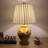 Yellow Ceramic Table Lamp Butterfly Flowers LED Blub Included 12"W*12"D*22"H