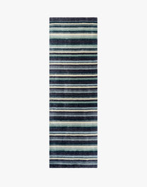 Runner 70 cm x 240 cm Striped Wool Hand Knotted Area Rug
