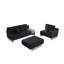 Repose-pieds canapé modulaire réversible avec ports USB en velours noir Memphis