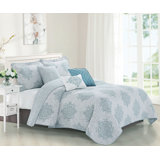 6 Piece Chelsea Printed Microfiber Quilt Set
