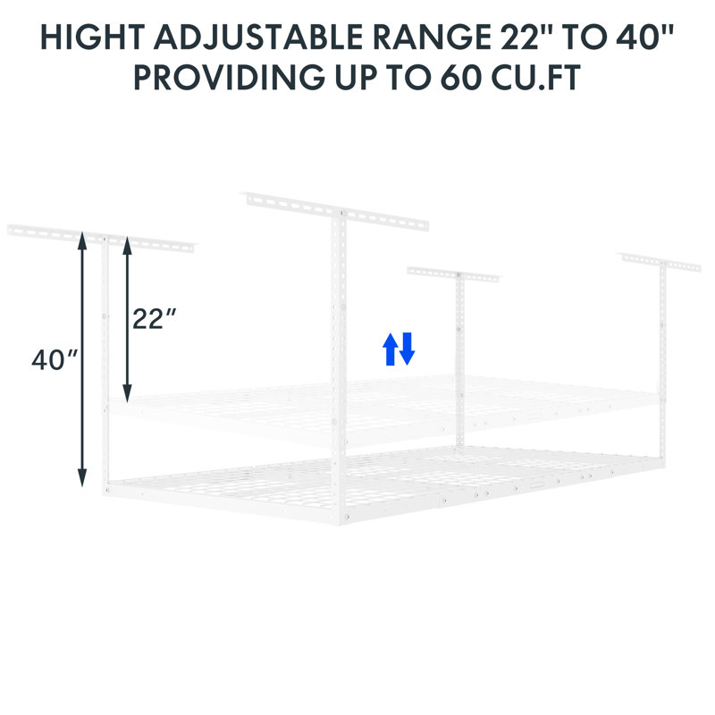 Rebrilliant Maryorie Steel Height -Adjustable Ceiling Mounted Rack ...