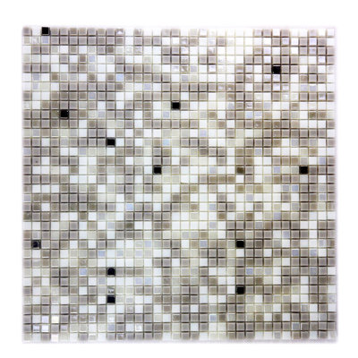 Carreau de mosaïque mural et mosaïque carré en verre pressé iridescent 0,325 po x 0,3125 po Galaxy