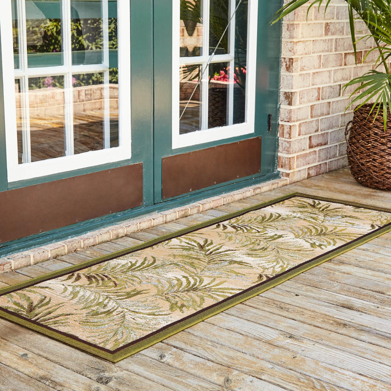 Tapis botanique d'extérieur Green_Unique, Tapis de couloir 2 pi x 6 pi