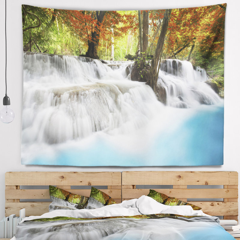 Paysage roaring erawan cascade tapisserie, H 68 po x l 80 po