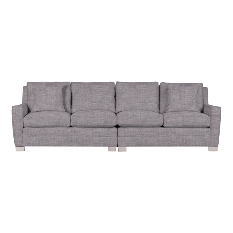 Canapé modulaire 2 pièces American Bungalow, Chenille nomade ardoise Crypton®, Gris colombe