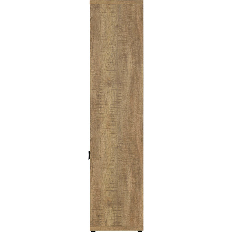 Ensemble de meuble télé et de tour média Mango 3: rangement organisé avec six compartiments, deux tablettes réglables, quatre portes dissimulées, collection Warm Sheen: unités centrales, teinte de finition