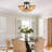 3-Light Boho Rattan Cluster Semi Flush Mount Ceiling Lights For Bedroom Nursery Kitchen Island Entryway Foyer Living Room