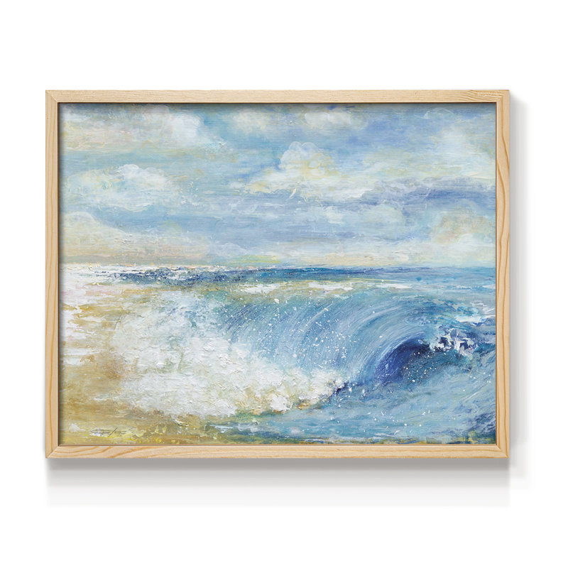 La vague parfaite - reproduction encadrée - réversible, H 8 po x l 10 po, Naturel