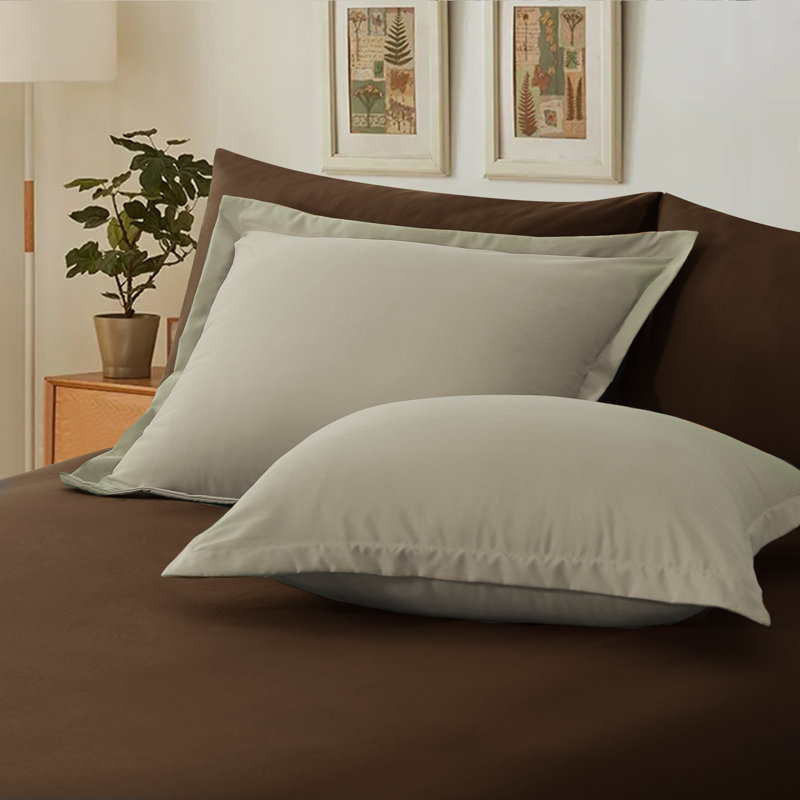 Ensemble d'édredon en microfibre 5/7-pièces , Édredon de grande taille et 6 pièces supplément, Kaki / Brun