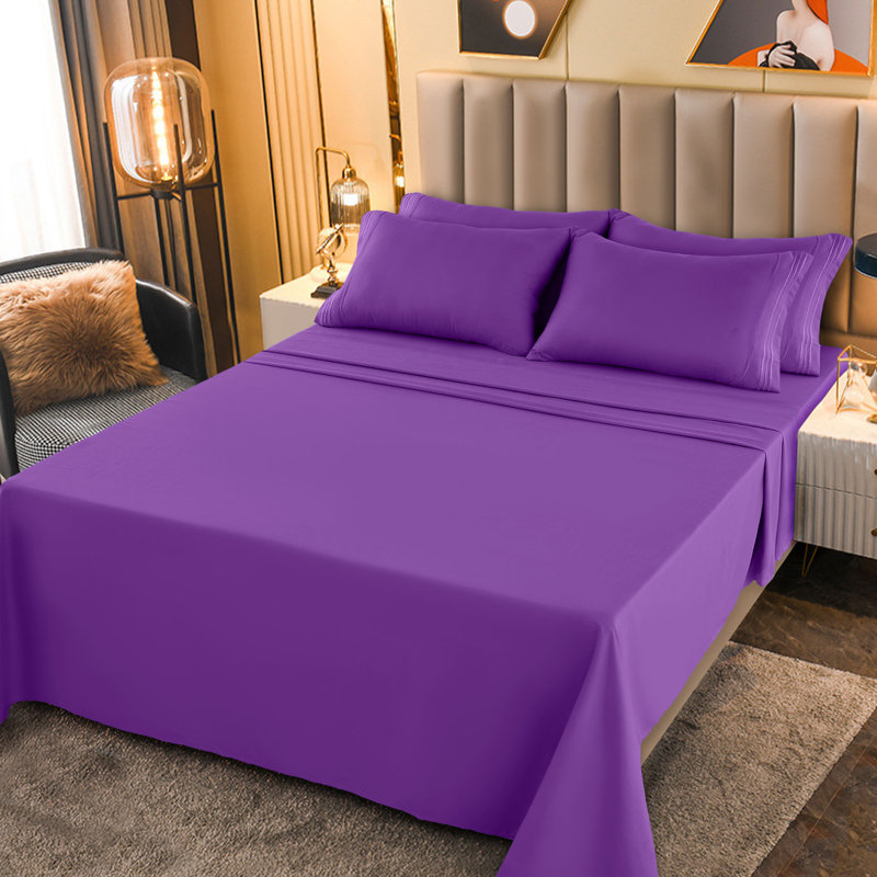 Lux Decor 6-Piece Ultra-Soft Microfiber Sheet Set Deep Pocket Fitted Sheet, Wrinkle & Fade-Resistant, Hotel Quality Bedding