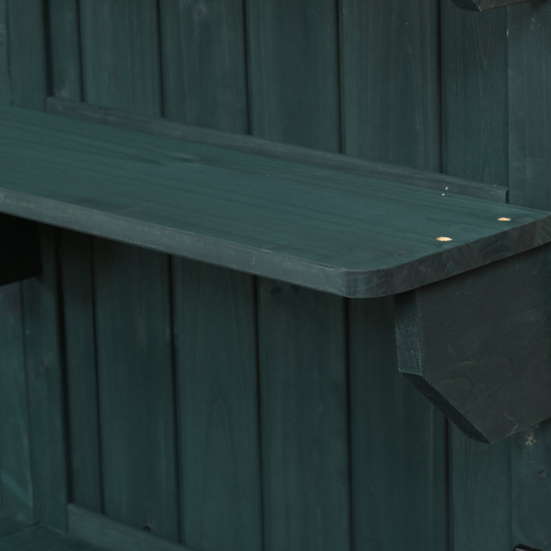 Potting Bench with Hutch, Green