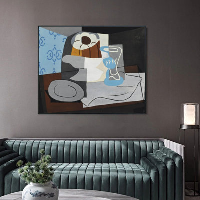 Reproduction d'art sur toile encadrée, série n° 398, par Pablo Picasso. Décoration murale pour salon, maison ou bureau (cadre mince noir, 61 x 81 cm).