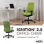 Chaise de bureau ergonomique en tissu HON Ignition 2.0, inclinaison avancée, structure noire, poire-120151192-120151193-120151190