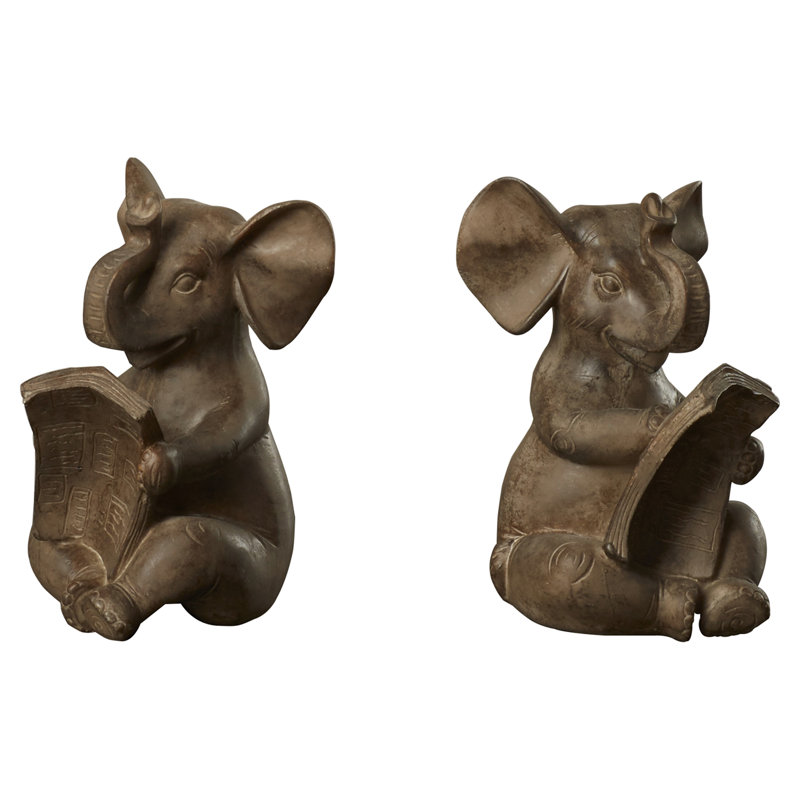 Serre-livres en éléphant brun