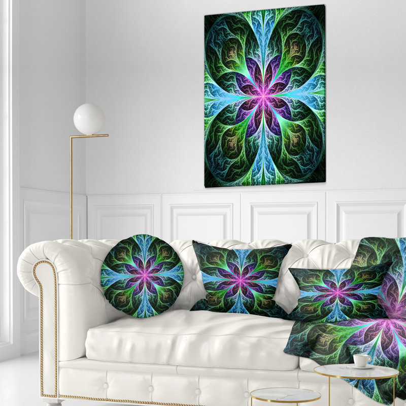 Coussin lombaire à motif floral brillant