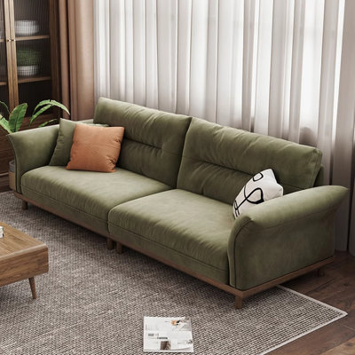 Canapé rétro en tissu de style rond à dossier haut