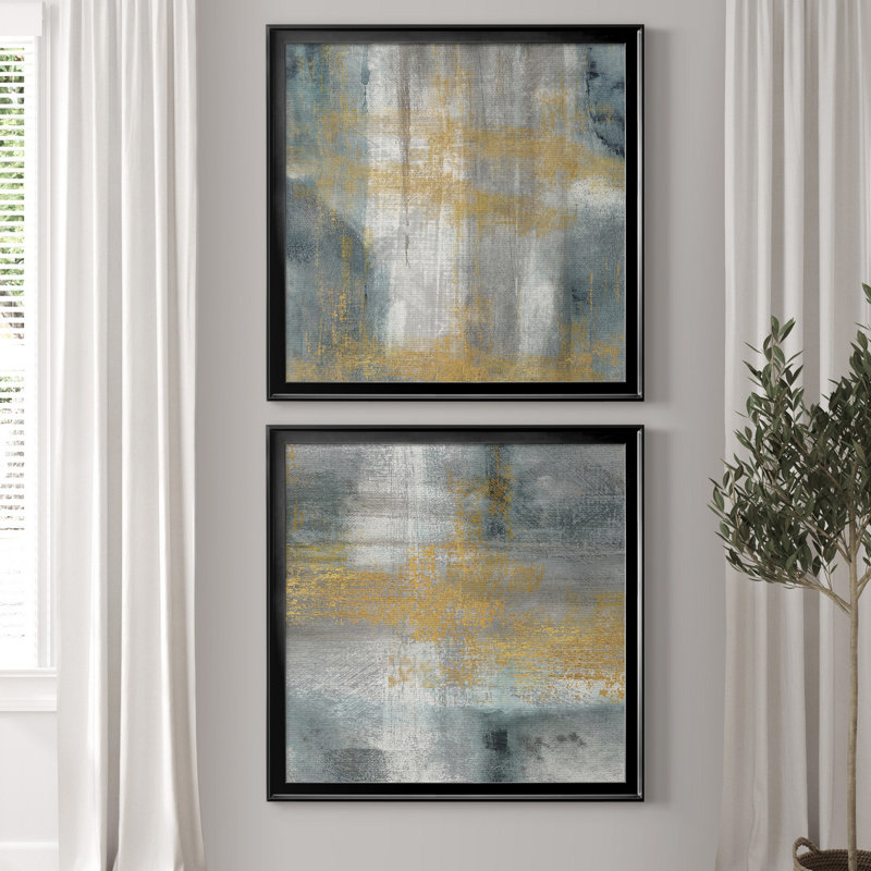 «Frost Valley Morning III», ensemble de 2 reproductions d'art, H 26,5 po x l 53 po x P 1,5 po, Toile encadrée noire
