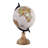 Decorative Globe With Wood Base For Home Decor - Modern Sculpture For Study Rooms, Living Room, Or Shelf Accent - 12", Brown & Tan