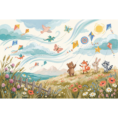 Papier peint fantaisiste pastel paysage fantaisiste